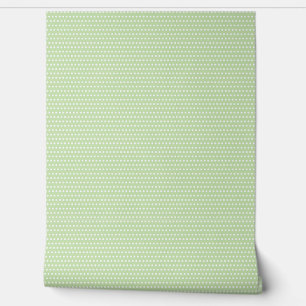 Papel Pintado Patrón de polkadots blanco y verde suave/suave