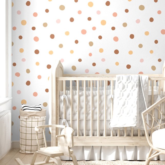 Papel Pintado Patrón de punto rosado de polka rosado del Pastel  (Whimsical Modern Pastel Pink Polka Dot Pattern Wallpaper)