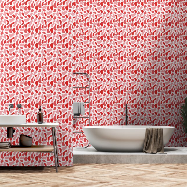 Papel Pintado Patrón de puntos de onda abstracta (Baño)