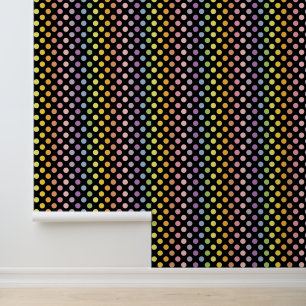 Papel Pintado Patrón de puntos de polka arco iris