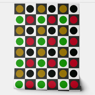 Papel Pintado Patrón de puntos geométricos del círculo retro