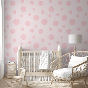 Papel Pintado Patrón de puntos rosados ligeros de juego