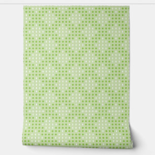 Papel Pintado Patrón de puntos y óvalos verdes planos