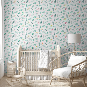 Papel Pintado Patrón de ramas y agujas de pino