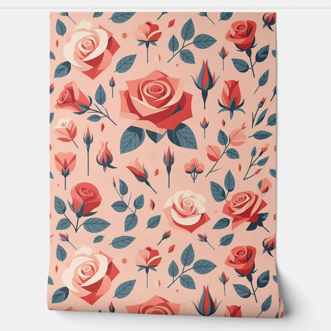 Papel Pintado Patrón de Rapsodia Rosa (Desenrollar)