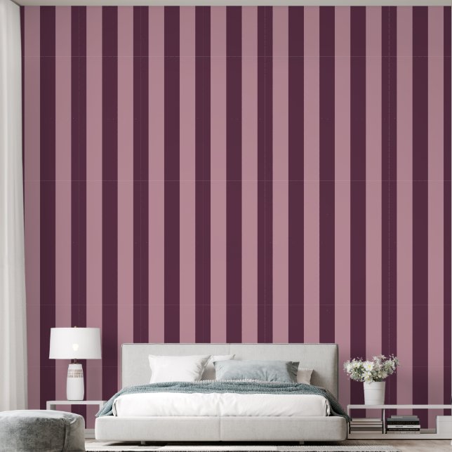 Papel Pintado Patrón de raya vertical clásica ancha de cabaña (Dormitorio)