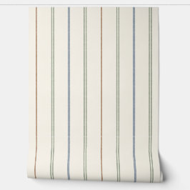 Papel Pintado Patrón de raya vertical delgada boho neutro terros