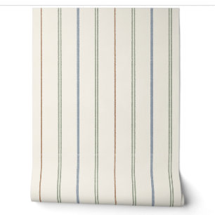 Papel Pintado Patrón de raya vertical delgada boho neutro terros