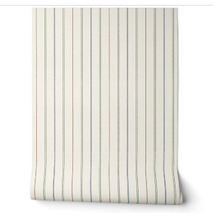 Papel Pintado Patrón de raya vertical delgada boho neutro terros