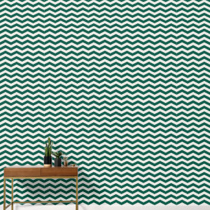 Papel Pintado Patrón de raya zig zag Chevron Verde Turquesa