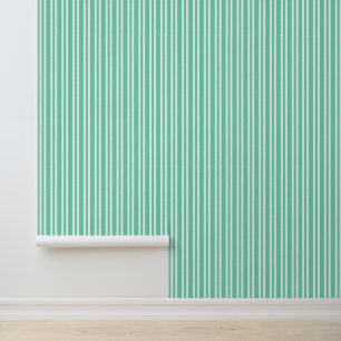 Papel Pintado Patrón de rayas blancas aguamarina