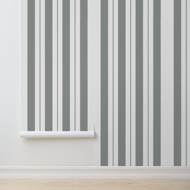 Papel Pintado Patrón de rayas blancas verdes modernas de lujo (Solicitud)