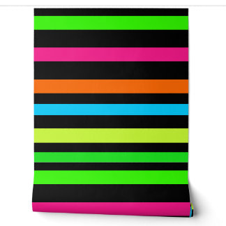 Papel Pintado Patrón de Rayas de Neón