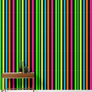 Papel Pintado Patrón de Rayas de Neón