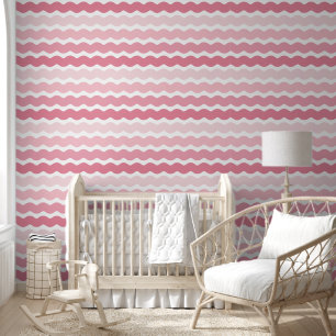 Papel Pintado Patrón de rayas rosadas rosadas de rombre rosado