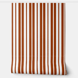 Papel Pintado Patrón de rayas verticales de color blanco marrón