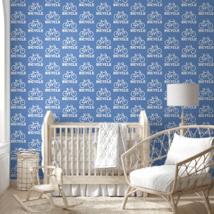 Papel Pintado Patrón de repetición de ciclo azul