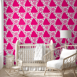 Papel Pintado Patrón de repetición de triángulo rosado