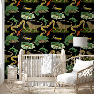 Papel Pintado Patrón de Reptiles, Lizards y Anfibios