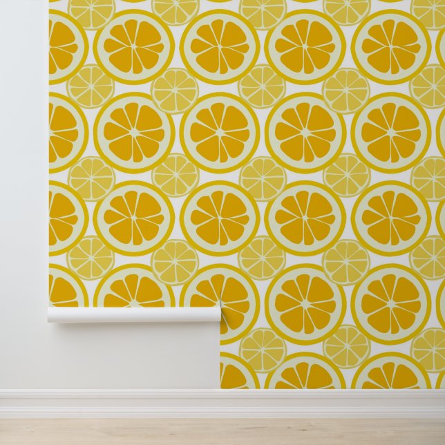 Papel Pintado Patrón de rodajas de Naranja jugoso | Fruta Citrus (Solicitud)