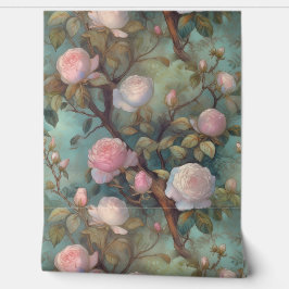 Papel Pintado Patrón de rosa de té de época
