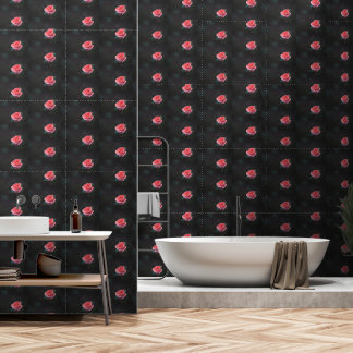Papel Pintado Patrón de rosa rosa única