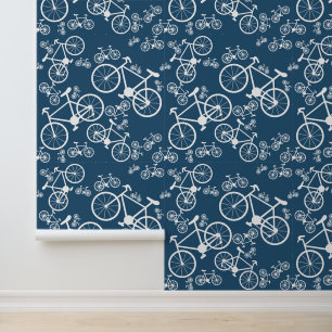 Papel Pintado Patrón de salto en bicicleta Azul oscuro