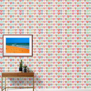 Papel Pintado Patrón de sandalias de verano de trenzas voladas c