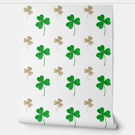 Papel Pintado Patrón de shamrock irlandés personalizado acogedor