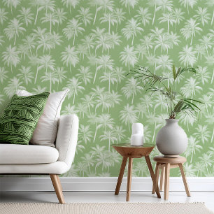 Papel Pintado Patrón de silueta de árbol de palmas hawaiano ID10