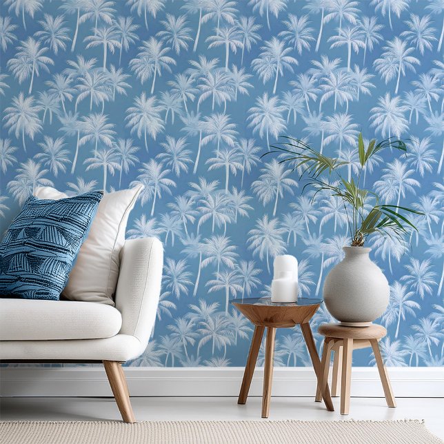 Papel Pintado Patrón de silueta de árbol de palmas hawaiano ID10 (Subido por el creador)