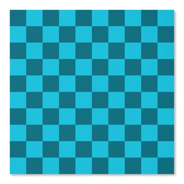 Papel Pintado Patrón de tablero de ajedrez de turquesa y verde a (Anverso)