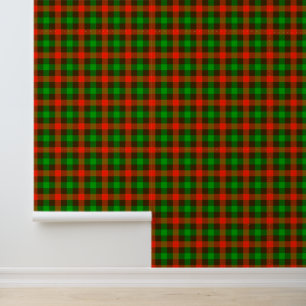 Papel Pintado Patrón de tablero de ajedrez verde rojo - Cuadros