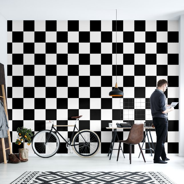 Papel Pintado Patrón de tablero de cheques (Sala de estar)