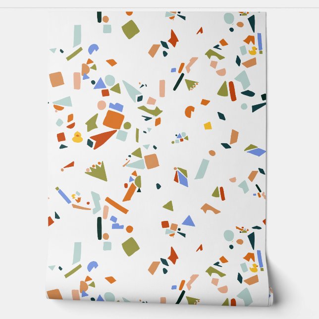 Papel Pintado Patrón de Terrazzo Ilustrado Moderno de Duck de ca (Desenrollar)