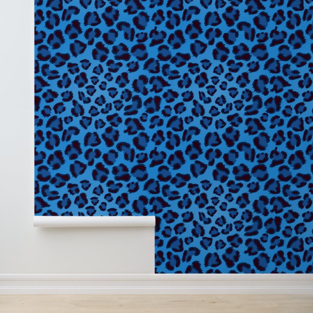 Papel Pintado patrón de textura de leopardo azul (Solicitud)