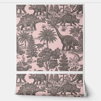 Papel Pintado Patrón de toile de dinosaurio vintage
