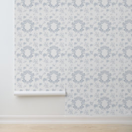 Papel Pintado Patrón de Toile Francés Blanco Azul