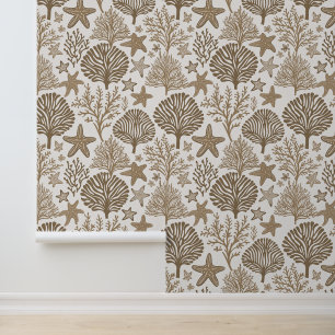 Papel Pintado Patrón de tono neutro de coro y estepa