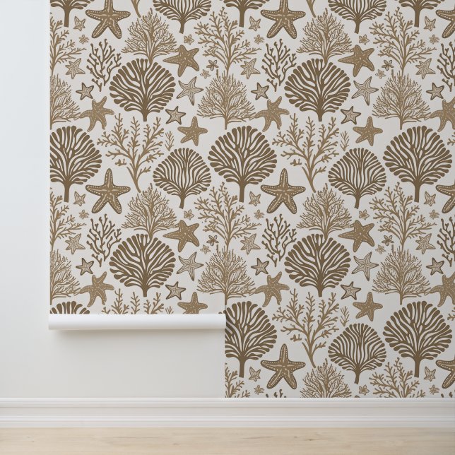 Papel Pintado Patrón de tono neutro de coro y estepa (Solicitud)