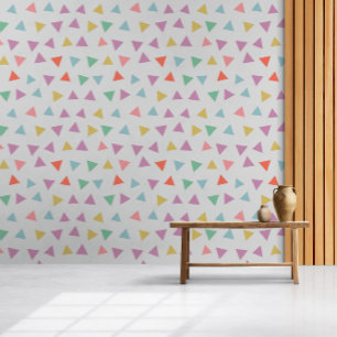 Papel Pintado Patrón de triángulo de color Pastel minimalista
