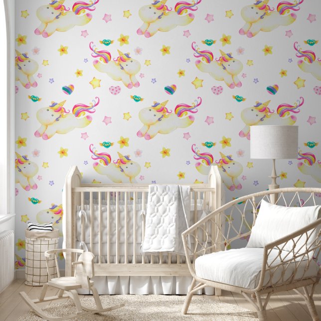 Papel Pintado Patrón de unicornio de Pastel Cute - Niños/Guarder (Niños)