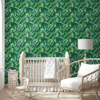 Papel Pintado Patrón de vegetación vegetal de la isla selvática