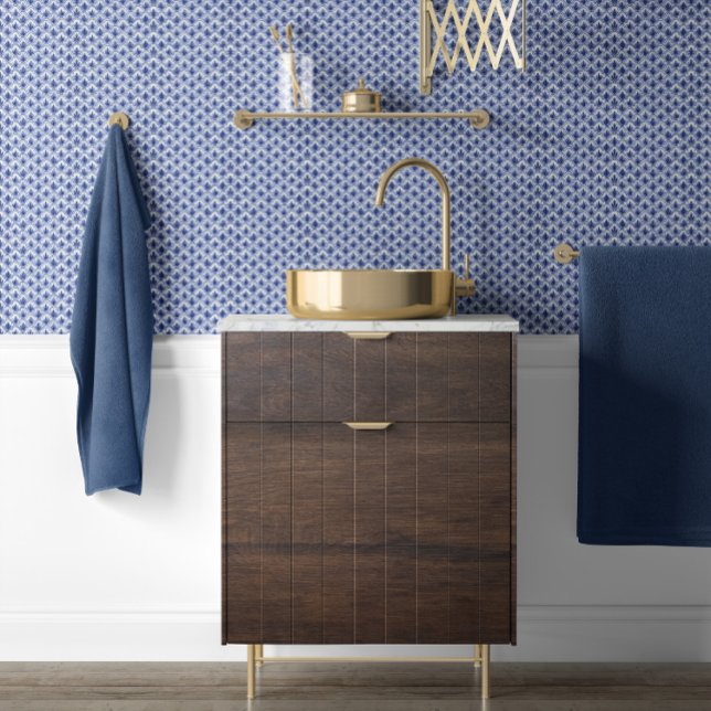 Papel Pintado Patrón de vieiras de Chinoiserie clásico azul y bl (Subido por el creador)