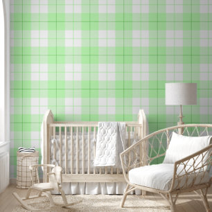 Papel Pintado Patrón de yegua verde y blanca del bebé fresco