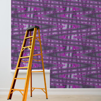 Papel Pintado Patrón de zig-zag rosado de color púrpura y palo