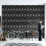Papel Pintado Patrón deco de arte blanco y negro<br><div class="desc">Un elegante patrón de decoración de arte blanco sobre un fondo negro cambiante.</div>