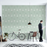 Papel Pintado Patrón deco de arte verde y blanco sabio<br><div class="desc">Un elegante diseño Art Deco blanco sobre un fondo verde sabio cambiable. Al cambiar el color de fondo por el de blanco,  puede crear la combinación de colores que coincida con la decoración.</div>