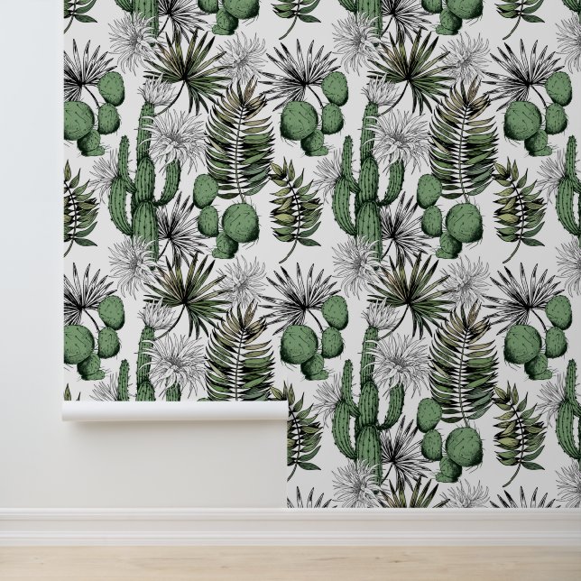 Papel Pintado Patrón del desierto de Cactus (Solicitud)