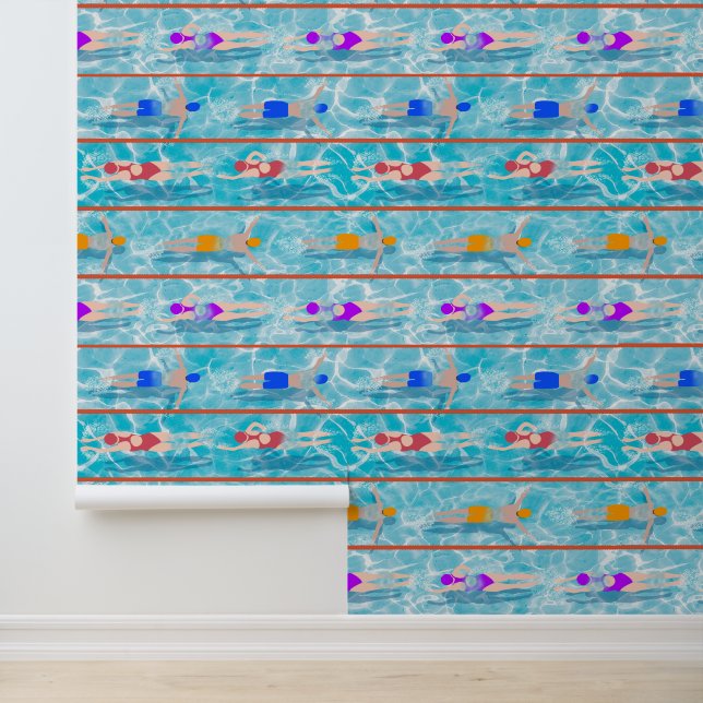 Papel Pintado Patrón del equipo de natación de los Laps (Solicitud)